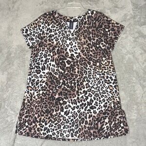 Swim 365 Womens 16 Leopard Print V-Neck Swim Tunic Cover Up